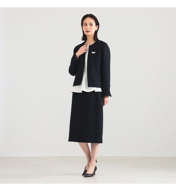 Demi-Luxe BEAMS 「ツイード クルーネック ジャケット＊」|ダッフルコート|