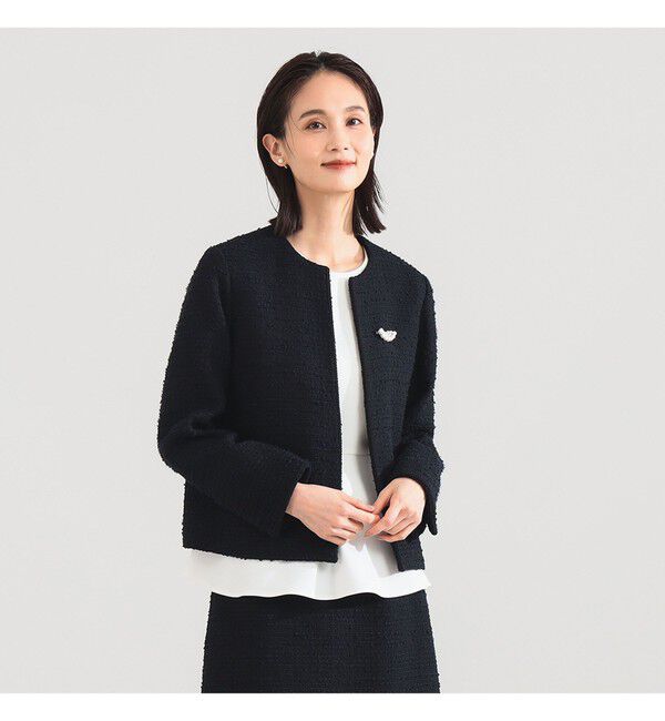 Demi-Luxe BEAMS 「ツイード クルーネック ジャケット＊」|ダッフルコート|