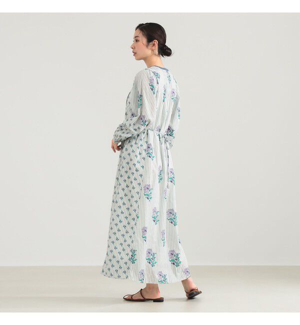 Demi-Luxe BEAMS 「ne Quittez pas / コットンジャカード リリープリント シャーリング ワンピース」|ワンピース|