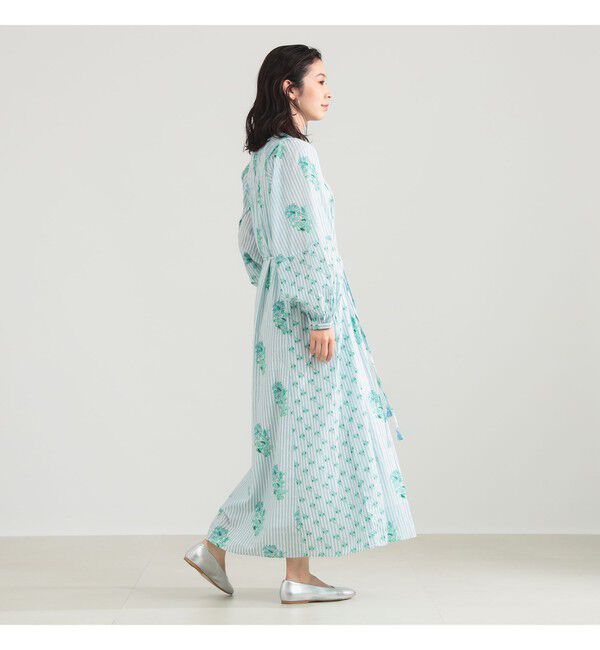 Demi-Luxe BEAMS 「ne Quittez pas / コットンジャカード リリープリント シャーリング ワンピース」|ワンピース|