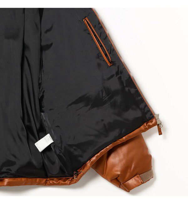BEAMS「レザーライク ダウン ブルゾン」|ブルゾン・スタジャン|