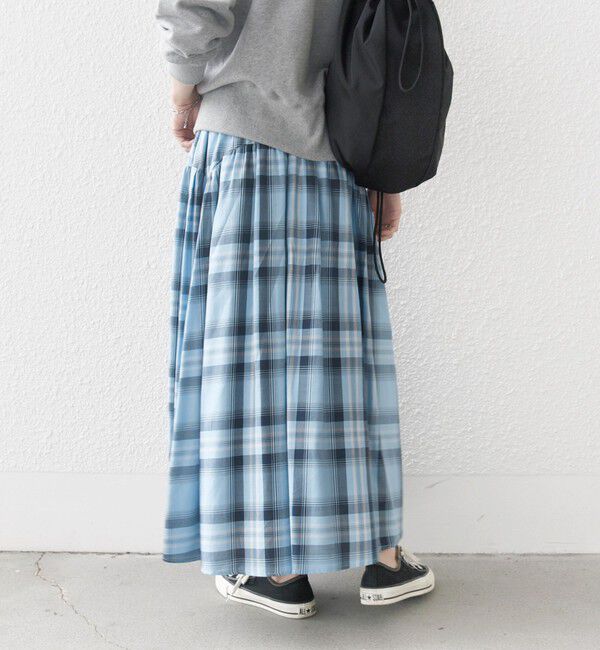 SHIPS any「SHIPS any:〈洗濯機可能〉ペール チェック ギャザー フレア スカート」|スカート|