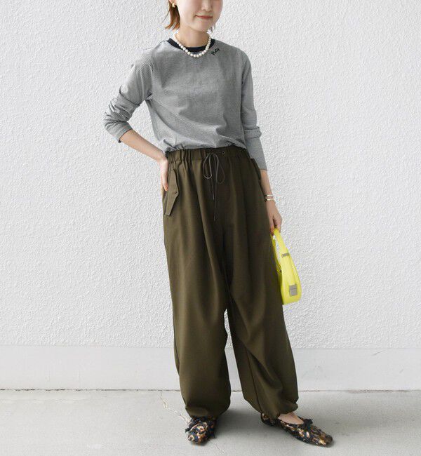 SHIPS for women「《一部追加予約》【WEB限定】〈洗濯機可能〉刺繍 デザイン ボーダー リンガー TEE」|Tシャツ・カットソー|