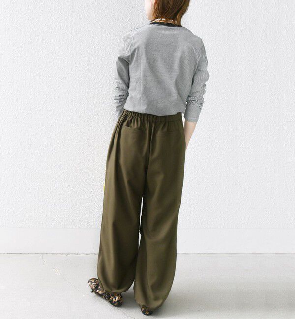 SHIPS for women「《一部追加予約》【WEB限定】〈洗濯機可能〉刺繍 デザイン ボーダー リンガー TEE」|Tシャツ・カットソー|