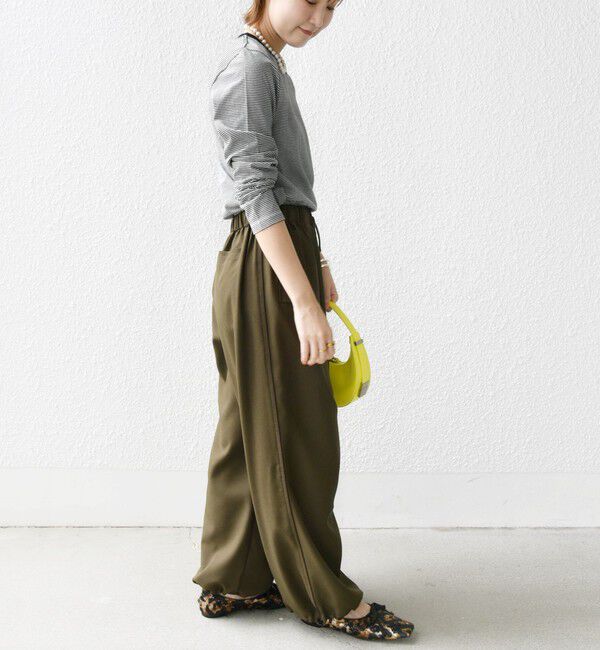 SHIPS for women「《一部追加予約》【WEB限定】〈洗濯機可能〉刺繍 デザイン ボーダー リンガー TEE」|Tシャツ・カットソー|