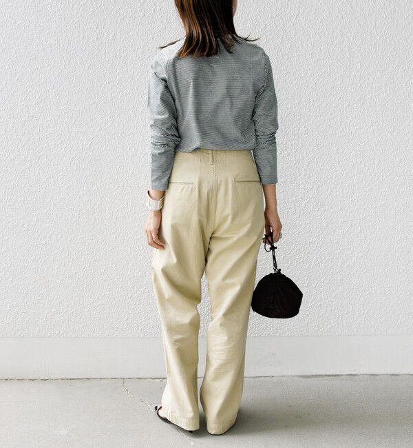 SHIPS for women「《一部追加予約》【WEB限定】〈洗濯機可能〉刺繍 デザイン ボーダー リンガー TEE」|Tシャツ・カットソー|