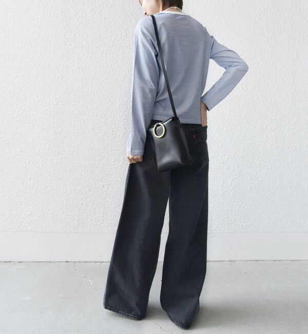 SHIPS for women「《一部追加予約》【WEB限定】〈洗濯機可能〉刺繍 デザイン ボーダー リンガー TEE」|Tシャツ・カットソー|