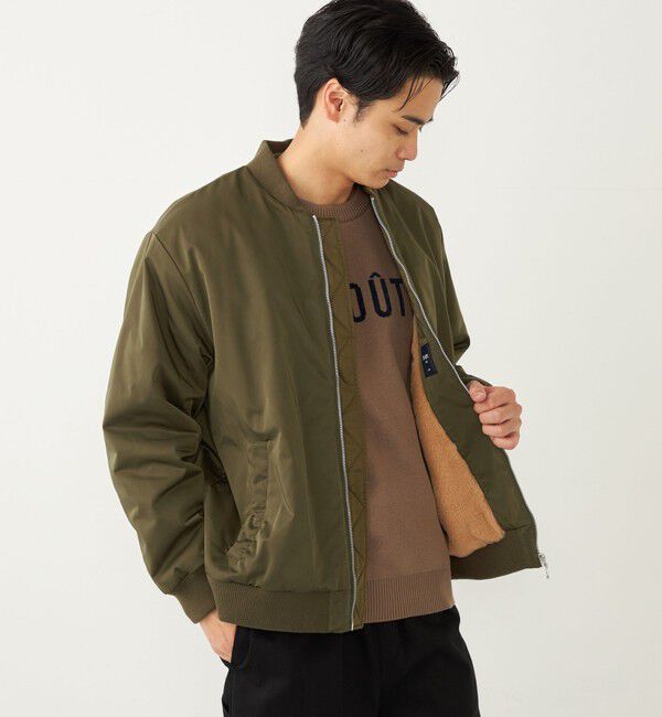 SHIPS Colors 「SHIPS Colors:〈撥水〉THERMOLITE(R) ボア ボマー ジャケット◇」|ブルゾン・スタジャン|