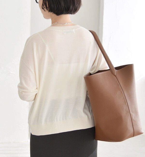 quaranciel「quaranciel:〈手洗い可能〉シルク ミックス ヘンリーネック ニット プルオーバー」|ニット・セーター|