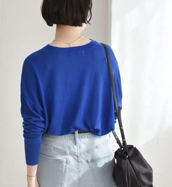 quaranciel「quaranciel:〈手洗い可能〉シルク ミックス ヘンリーネック ニット プルオーバー」|ニット・セーター|