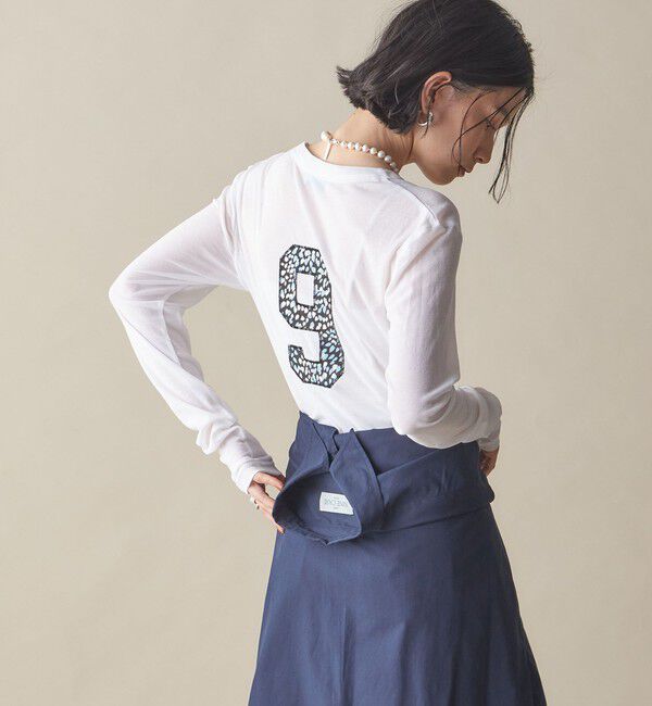 SHIPS for women「SHIPS NINE CASE:〈洗濯機可能〉ロゴ ロング スリーブ TEE」|Tシャツ・カットソー|