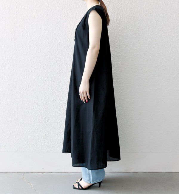 SHIPS any「SHIPS any:〈手洗い可能〉ロープ デザイン ピンタック フレンチスリーブ ワンピース」|ワンピース|