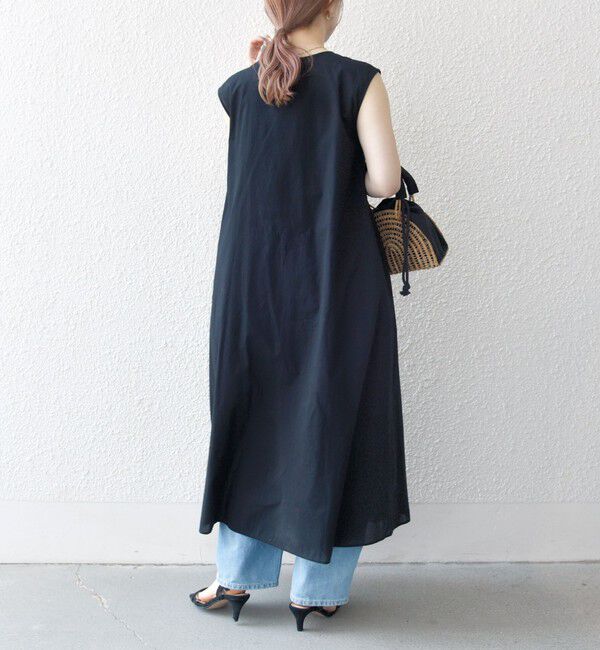 SHIPS any「SHIPS any:〈手洗い可能〉ロープ デザイン ピンタック フレンチスリーブ ワンピース」|ワンピース|