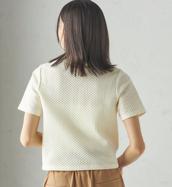 SHIPS for women「小泉里子コラボ:シャーリング ジャカード ポロ」|ポロシャツ|