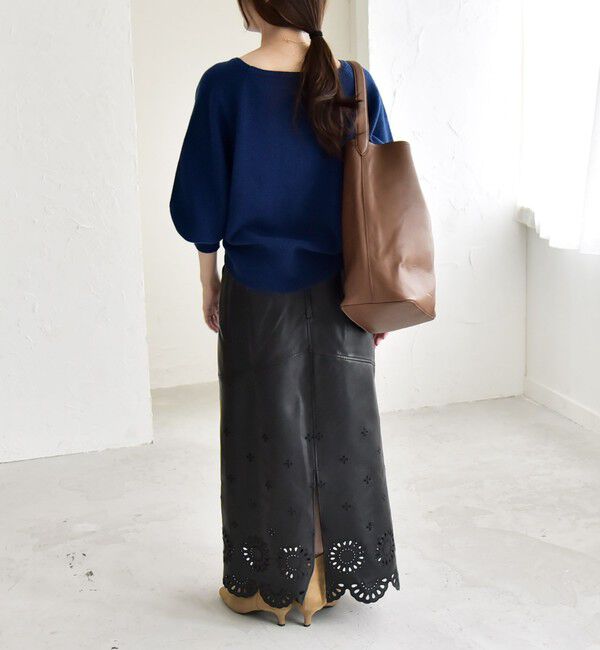 quaranciel:〈手洗い可能〉AQUA カシミヤ ミックス ボートネック