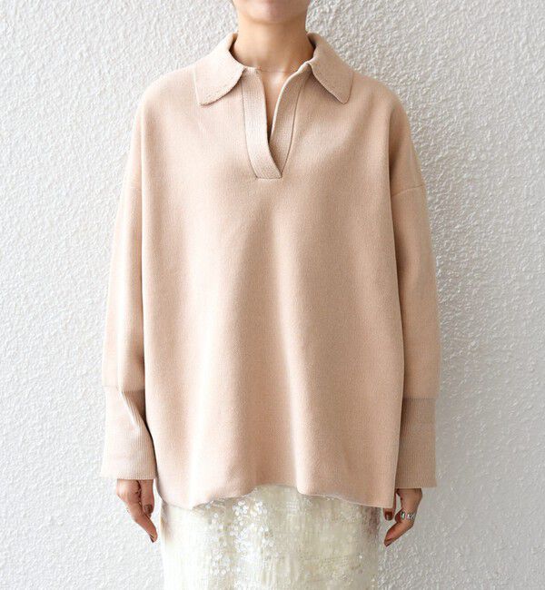 SHIPS any「SHIPS any:〈手洗い可能〉モールヤーン スキッパー ポロ ニット プルオーバー」|ニット・セーター|