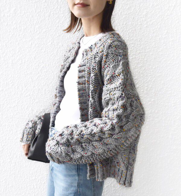SHIPS for women「【WEB限定】〈手洗い可能〉ネップヤーン ケーブル ニット カーディガン」|カーディガン|