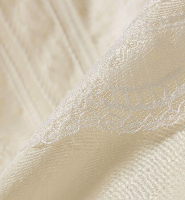 SHIPS for women「《予約》〈洗濯機可能〉ダル サテン レース スリット キャミソール」|キャミソール|