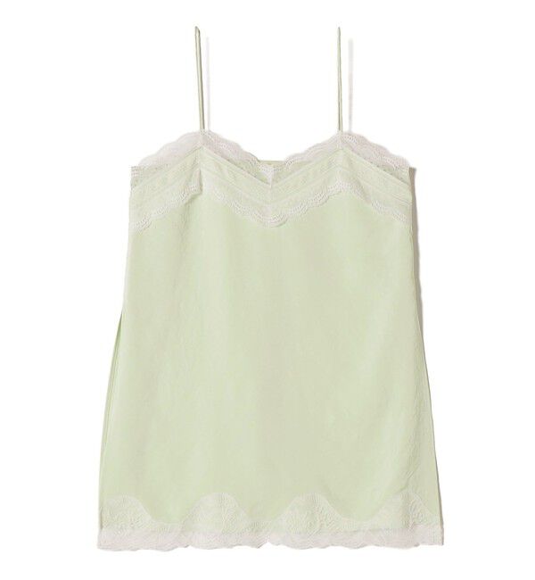 SHIPS for women「《予約》〈洗濯機可能〉ダル サテン レース スリット キャミソール」|キャミソール|