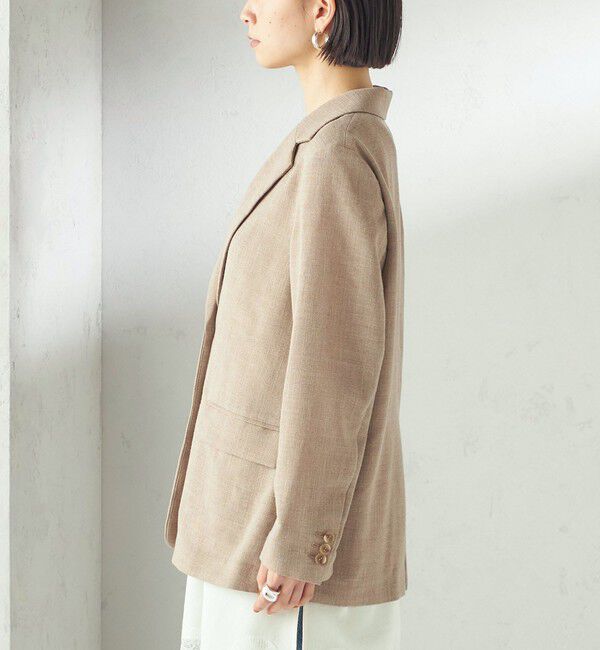 SHIPS for women「《予約》〈吸水速乾・手洗い可能〉麻調 ドンゴロス 2釦 ジャケット」|テーラードジャケット|
