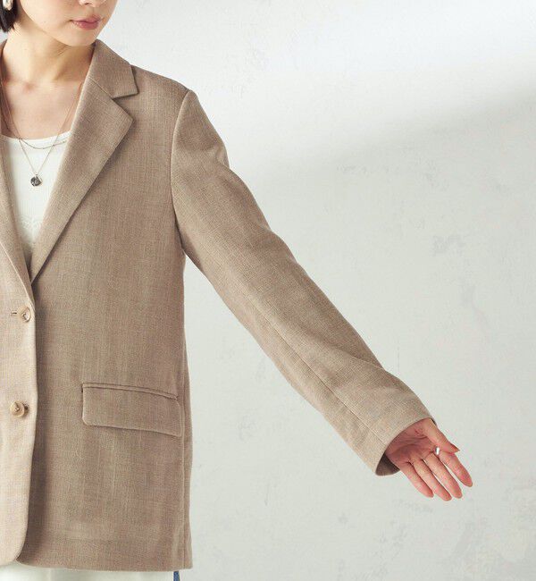 SHIPS for women「《予約》〈吸水速乾・手洗い可能〉麻調 ドンゴロス 2釦 ジャケット」|テーラードジャケット|