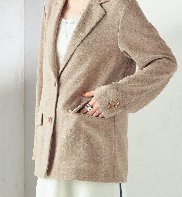 SHIPS for women「《予約》〈吸水速乾・手洗い可能〉麻調 ドンゴロス 2釦 ジャケット」|テーラードジャケット|