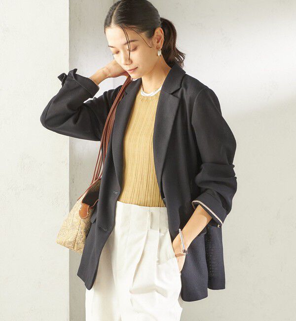 SHIPS for women「《予約》〈吸水速乾・手洗い可能〉麻調 ドンゴロス 2釦 ジャケット」|テーラードジャケット|