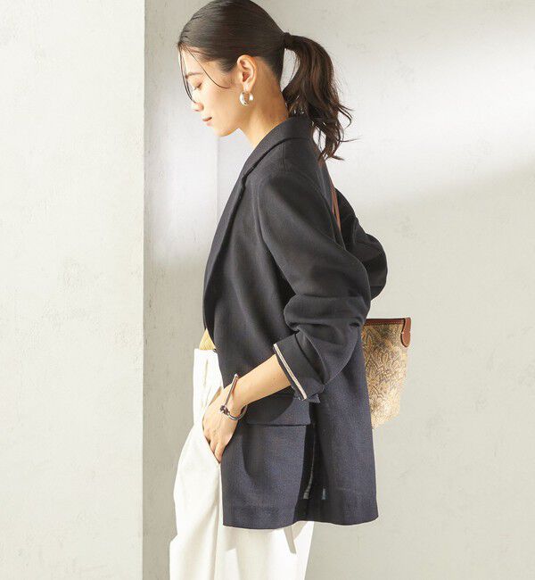 SHIPS for women「《予約》〈吸水速乾・手洗い可能〉麻調 ドンゴロス 2釦 ジャケット」|テーラードジャケット|