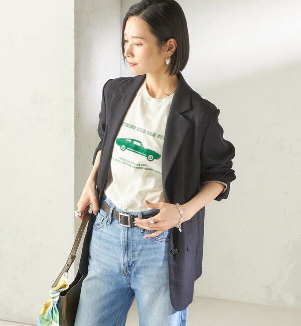 SHIPS for women「《予約》〈吸水速乾・手洗い可能〉麻調 ドンゴロス 2釦 ジャケット」|テーラードジャケット|