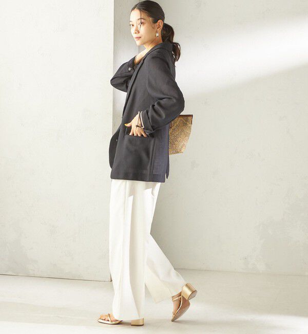 SHIPS for women「《予約》〈吸水速乾・手洗い可能〉麻調 ドンゴロス 2釦 ジャケット」|テーラードジャケット|