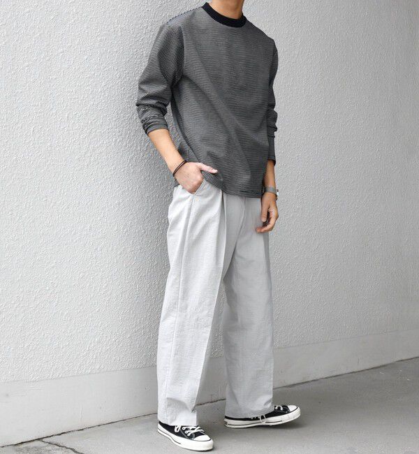 SHIPS any「SHIPS any: コットン/ナイロン ワッシャー 2タック セミワイド イージー パンツ(セットアップ対応)◆」|チノ|