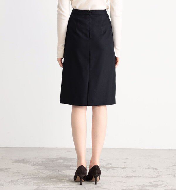 TOMORROWLAND collection「ウールストレッチオックス Iラインスカート」|タイト|