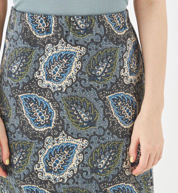 SOULEIADO「ポリエステルプリント マーメイドスカート」|フレア|