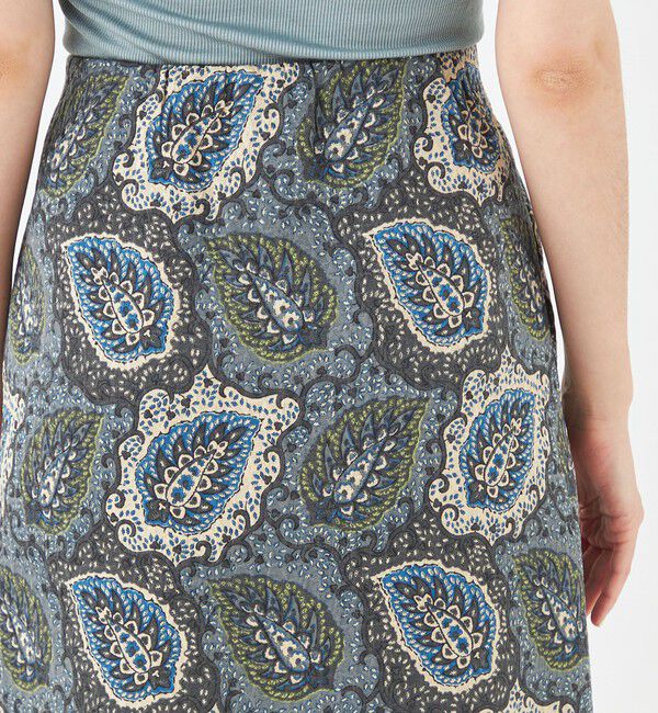 SOULEIADO「ポリエステルプリント マーメイドスカート」|フレア|