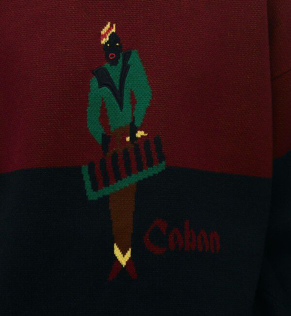 CABaN「CABaN コットンカシミヤジャカード JAZZ VIBRAPHONE クルーネックプルオーバー」|ニット・セーター|