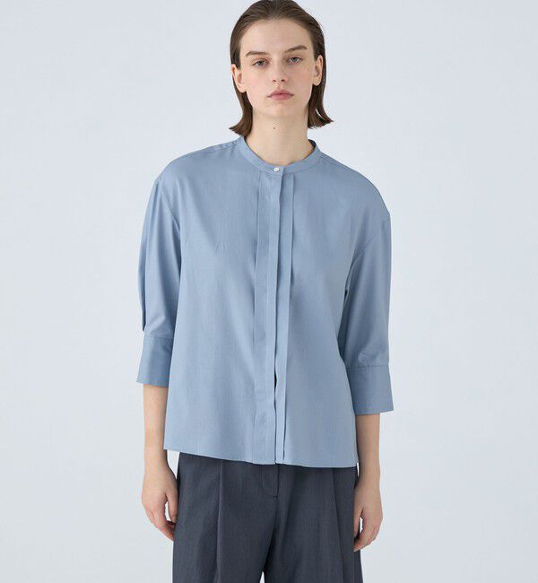 Ballsey「クリスタルコットン ハーフスリーブブラウス」|シャツ・ブラウス|