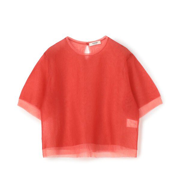 MACPHEE「シアーレイヤー クルーネックプルオーバー」|ニット・セーター|35 レッド