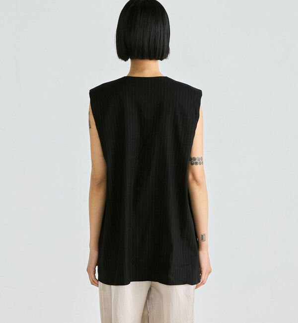 Edition「リネンストレッチ Vネックジレ」|ベスト・ジレ|