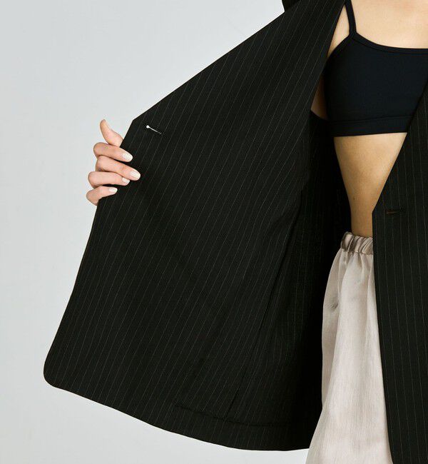 Edition「リネンストレッチ Vネックジレ」|ベスト・ジレ|