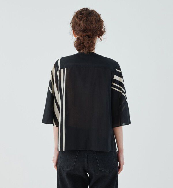 GALERIE VIE「ランドレイヤープリント フリルシャツ」|シャツ・ブラウス|