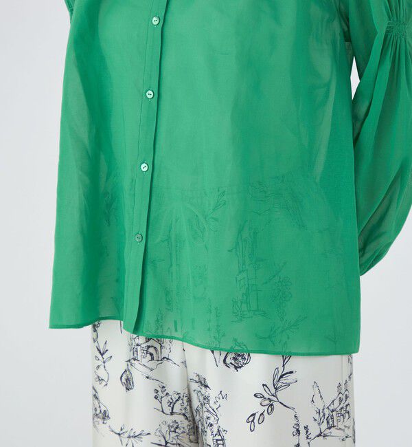 TOMORROWLAND collection「シャイニーオーガンジー シャーリングブラウス」|シャツ・ブラウス|