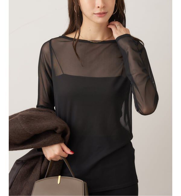 Plage「sheer mesh b/n Tシャツ」|Tシャツ・カットソー|ブラック