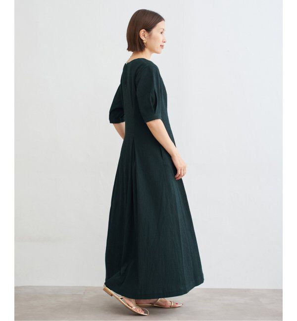 IENA「《WEB限定/追加2》B. サッカーVネックワンピース」|ワンピース|