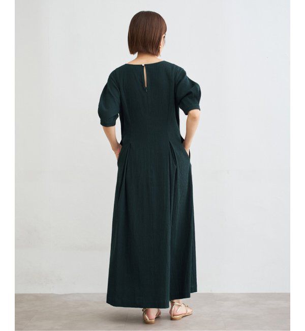 IENA「《WEB限定/追加2》B. サッカーVネックワンピース」|ワンピース|