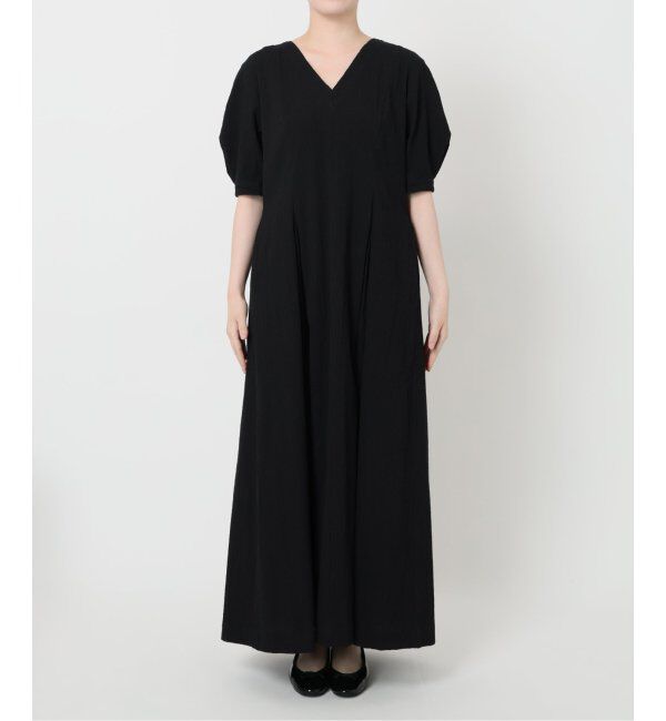 IENA「《WEB限定/追加2》B. サッカーVネックワンピース」|ワンピース|