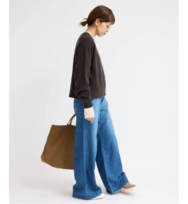 IENA「《一部カラーWEB限定/追加3予約》Flowerストレッチレースプルオーバー」|Tシャツ・カットソー|