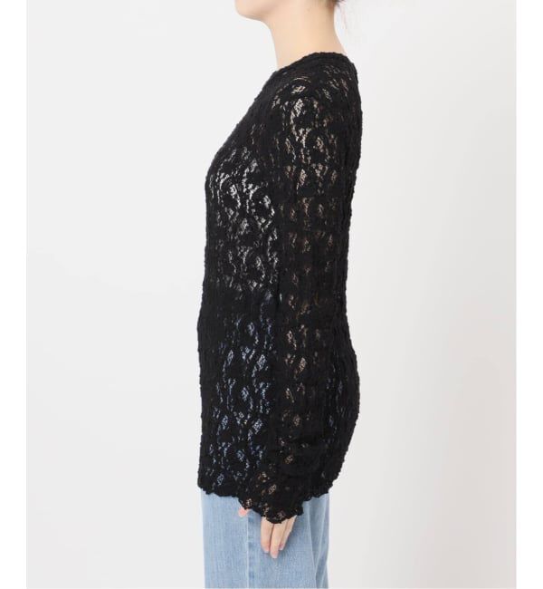 IENA「《一部カラーWEB限定/追加3予約》Flowerストレッチレースプルオーバー」|Tシャツ・カットソー|