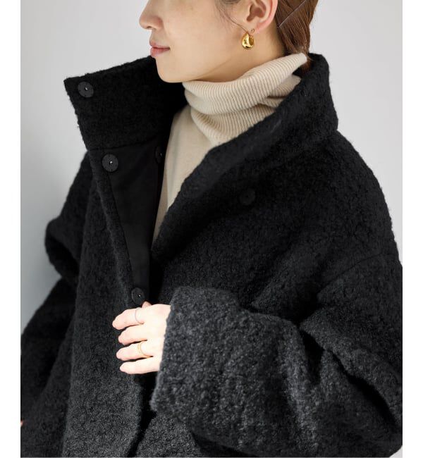 IENA「ループインレイハーフコート」|その他|ブラック