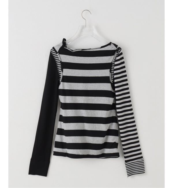 PULP「【Geek Office / ギークオフィス】OPEN YY / STRIPE CONVERTIBLE HOOK TOP DRESS」|Tシャツ・カットソー|