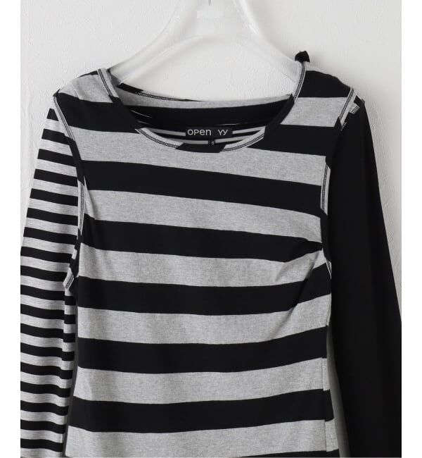 PULP「【Geek Office / ギークオフィス】OPEN YY / STRIPE CONVERTIBLE HOOK TOP DRESS」|Tシャツ・カットソー|